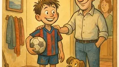 Barzelletta: Papà, oggi ho fatto tre gol!