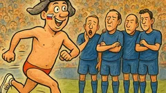 Barzelletta: Finalmente un azzurro corre in finale