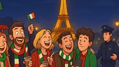 Barzelletta: Arrivano a Parigi carichi di bandiere